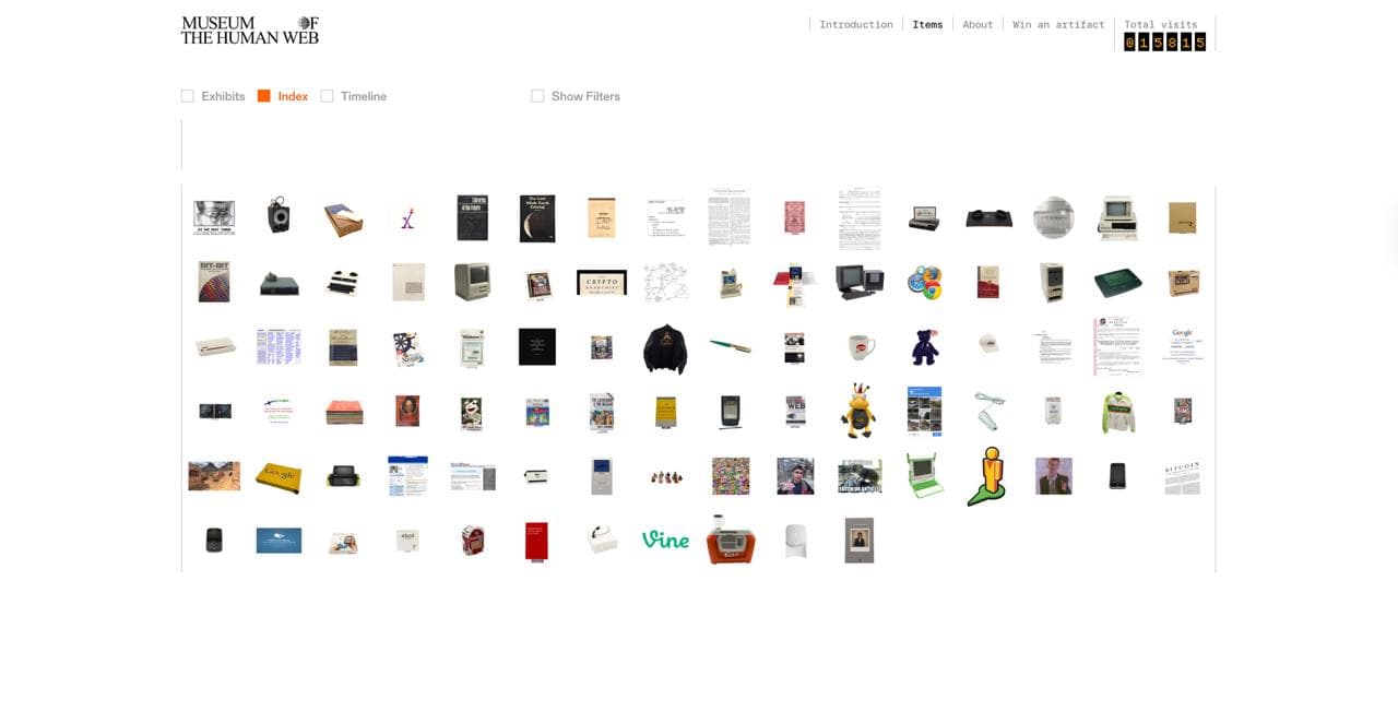 Index of museum items